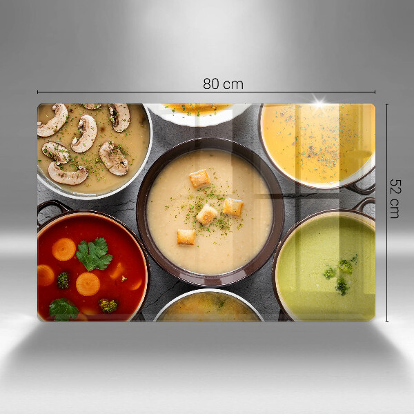 Placă sticla protectie aragaz Supe colorate