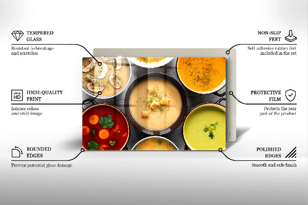 Placă sticla protectie aragaz Supe colorate