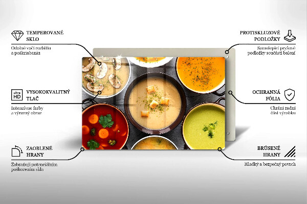 Placă sticla protectie aragaz Supe colorate