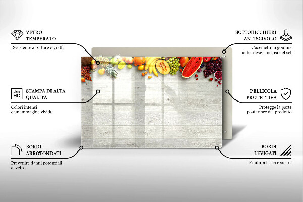 Placă sticla protectie aragaz Fructe pe coperți