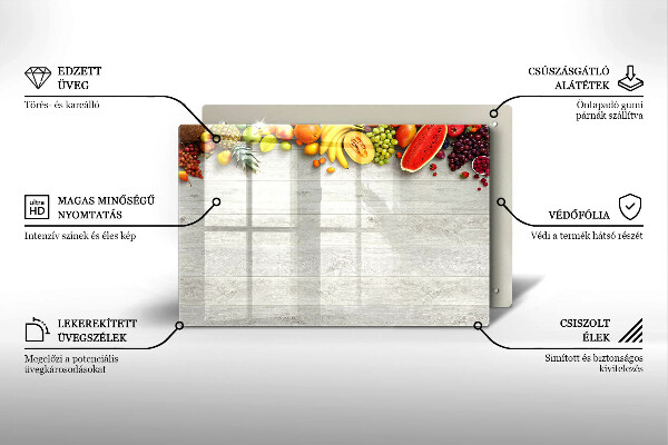 Placă sticla protectie aragaz Fructe pe coperți