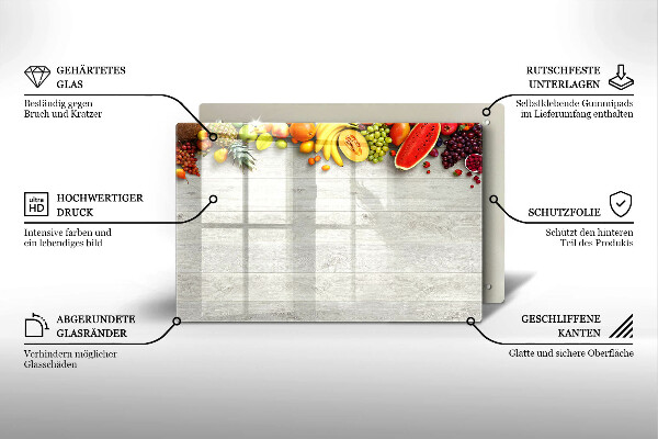 Placă sticla protectie aragaz Fructe pe coperți