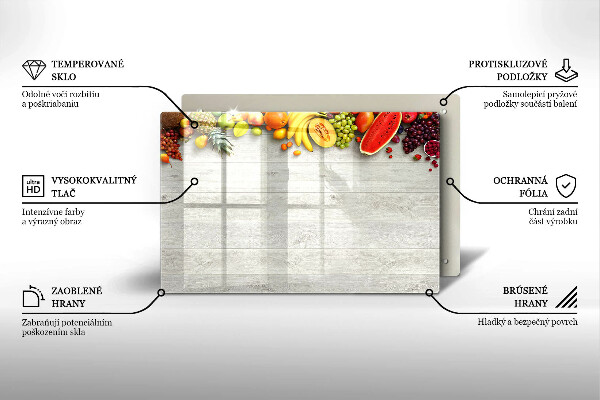 Placă sticla protectie aragaz Fructe pe coperți