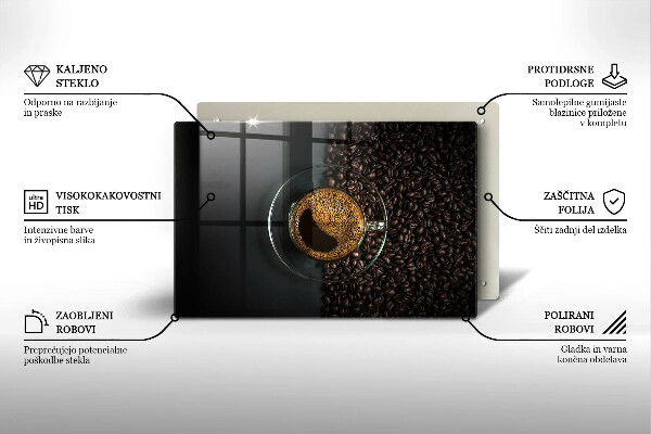 Placă din sticla protectie plita Cafea și fasole