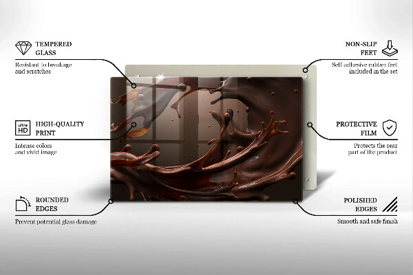 Placă din sticla protectie plita Ciocolata lichida