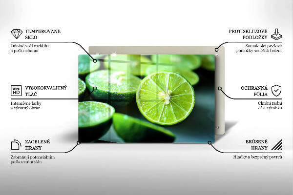 Placă din sticla protectie plita Lime citrice