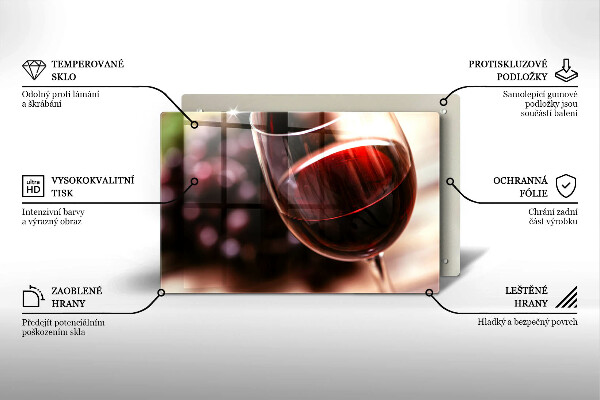 Placă din sticla protectie plita Un pahar de vin roșu