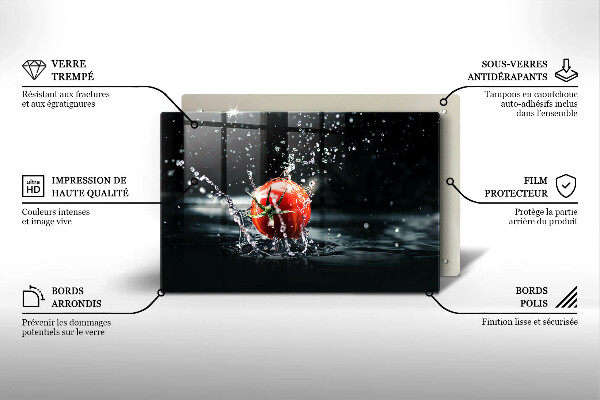 Placă din sticla protectie plita Roșie în apă