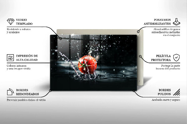 Placă din sticla protectie plita Roșie în apă