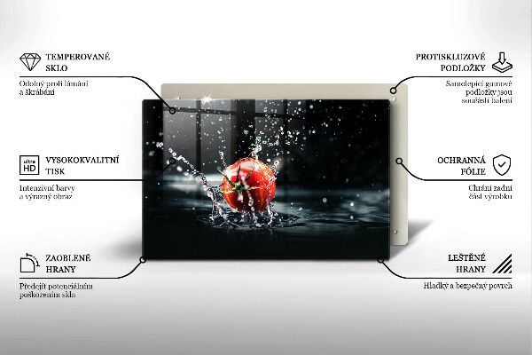 Placă din sticla protectie plita Roșie în apă