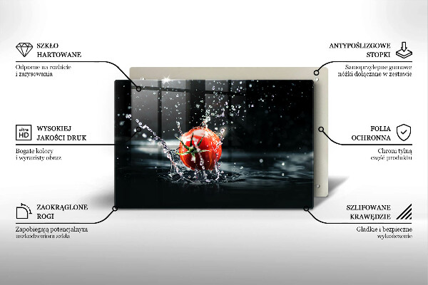 Placă din sticla protectie plita Roșie în apă