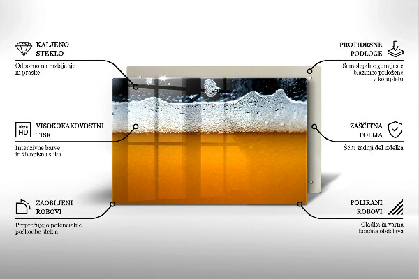 Placă din sticla protectie plita Bea spuma de bere