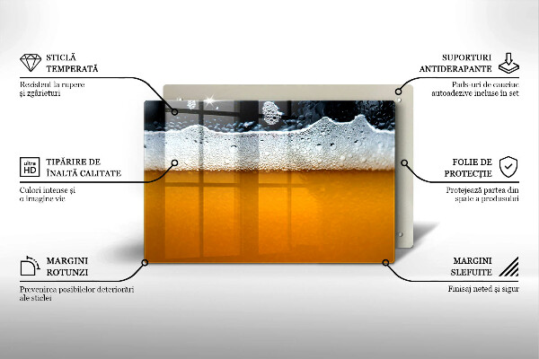 Placă din sticla protectie plita Bea spuma de bere