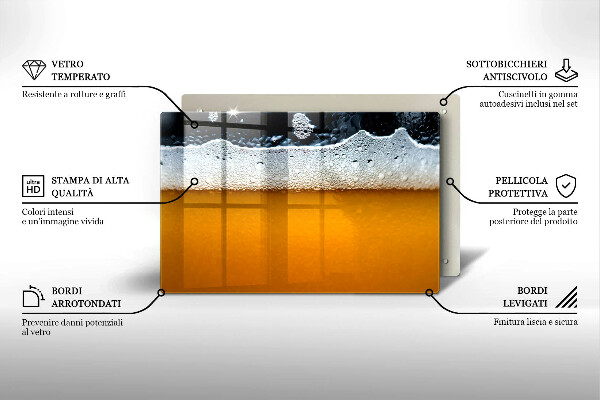Placă din sticla protectie plita Bea spuma de bere