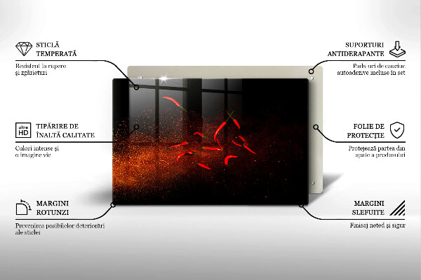 Placă din sticla protectie plita Ardei iute