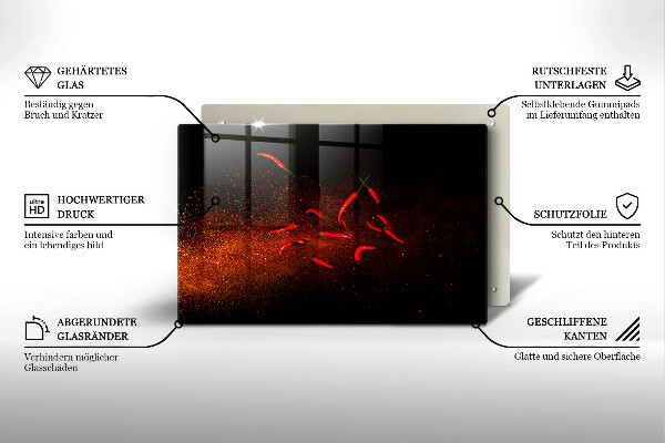 Placă din sticla protectie plita Ardei iute
