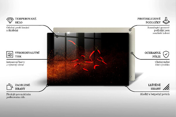 Placă din sticla protectie plita Ardei iute