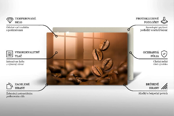 Placă din sticla protectie plita Boabe de cafea