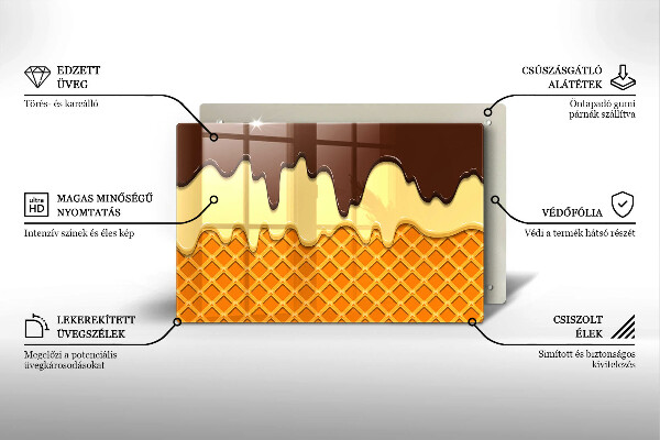 Placă din sticla protectie plita Ilustrație de cornet de înghețată