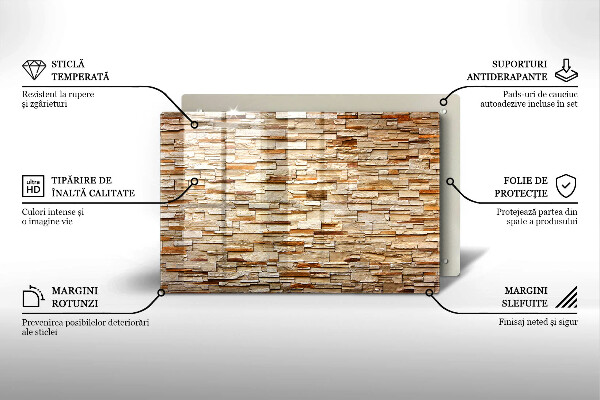 Placă sticla protectie aragaz Textura pietrelor decorative