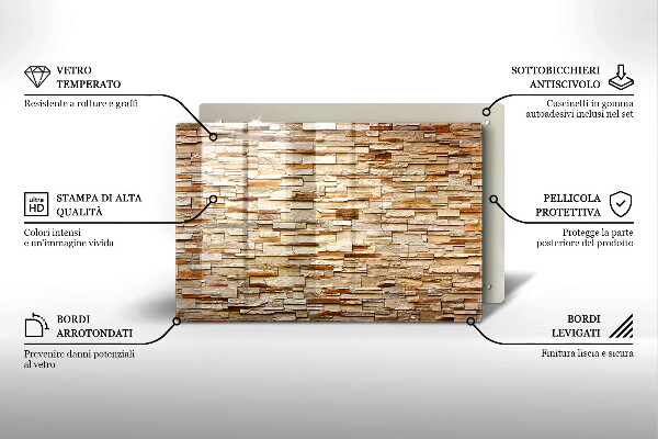 Placă sticla protectie aragaz Textura pietrelor decorative