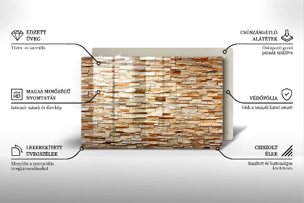 Placă sticla protectie aragaz Textura pietrelor decorative