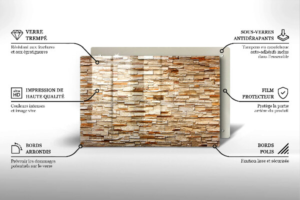 Placă sticla protectie aragaz Textura pietrelor decorative