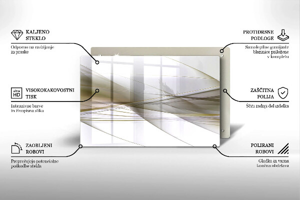 Placă sticla protectie aragaz Design cu linii abstracte