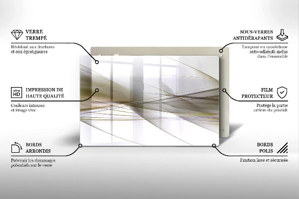 Placă sticla protectie aragaz Design cu linii abstracte