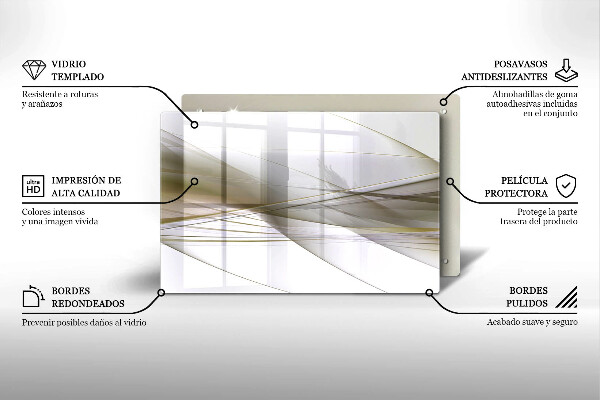 Placă sticla protectie aragaz Design cu linii abstracte