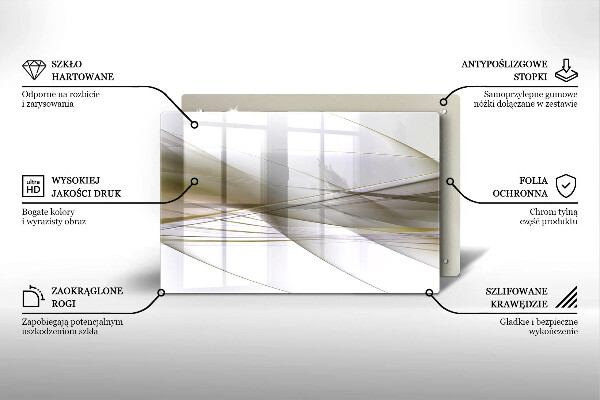 Placă sticla protectie aragaz Design cu linii abstracte