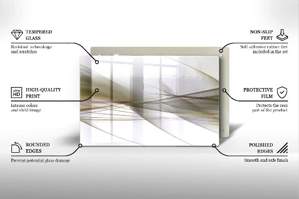 Placă sticla protectie aragaz Design cu linii abstracte