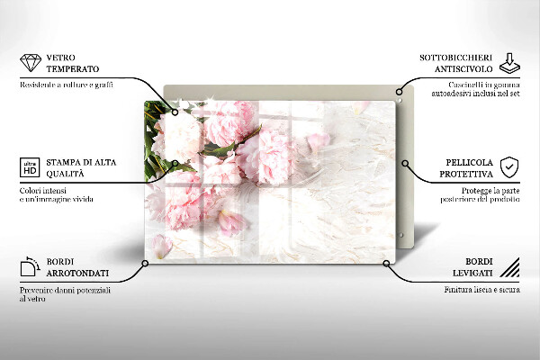 Placă sticla protectie aragaz Flori delicate de trandafiri