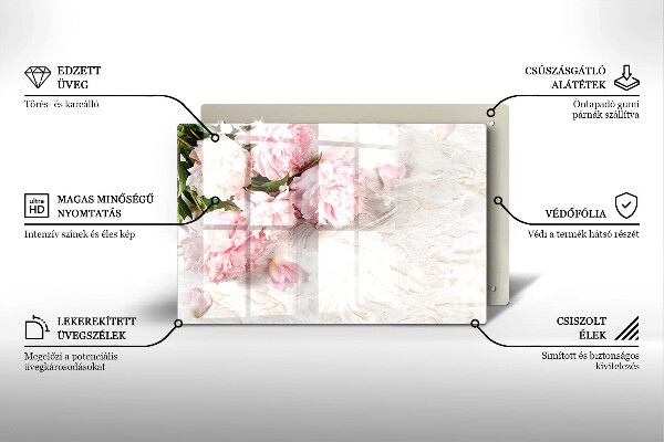 Placă sticla protectie aragaz Flori delicate de trandafiri