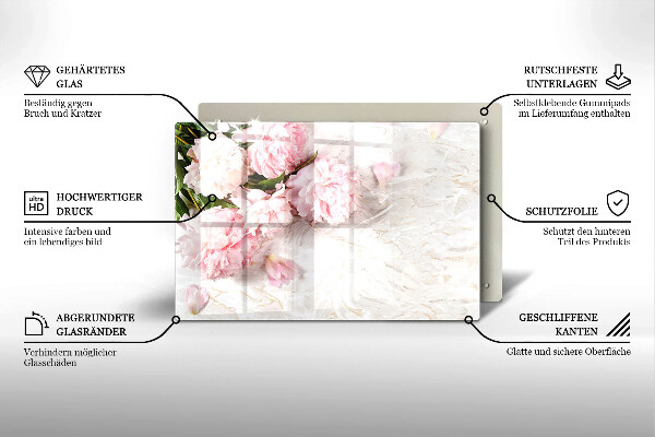 Placă sticla protectie aragaz Flori delicate de trandafiri