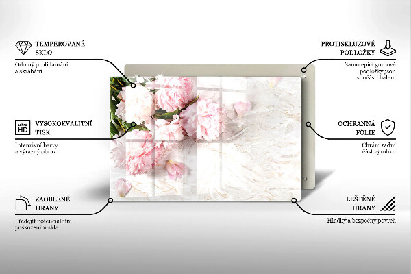 Placă sticla protectie aragaz Flori delicate de trandafiri