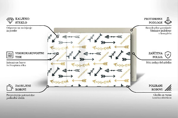 Placă din sticla protectie perete Model de săgeți Boho