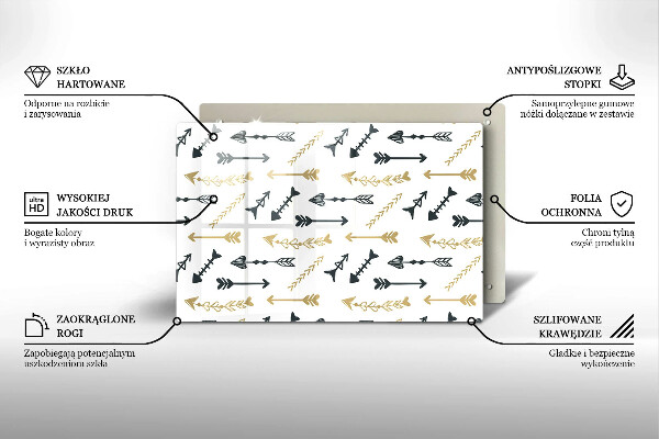 Placă din sticla protectie perete Model de săgeți Boho