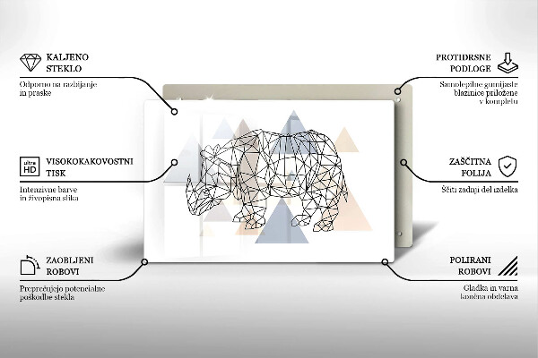 Placă din sticla protectie perete Linie de artă rinocer