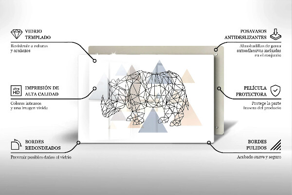 Placă din sticla protectie perete Linie de artă rinocer