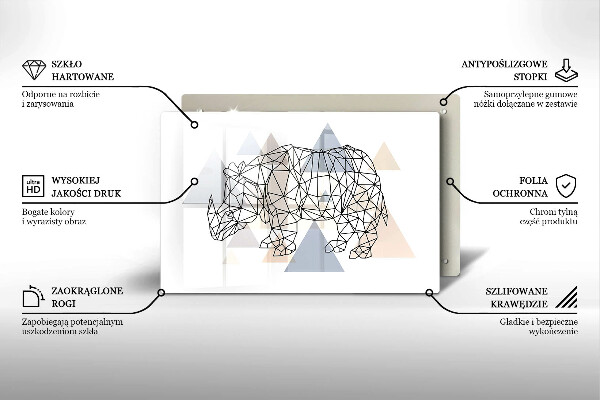 Placă din sticla protectie perete Linie de artă rinocer