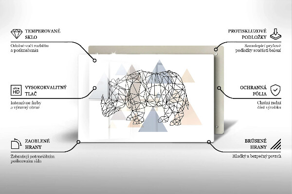 Placă din sticla protectie perete Linie de artă rinocer