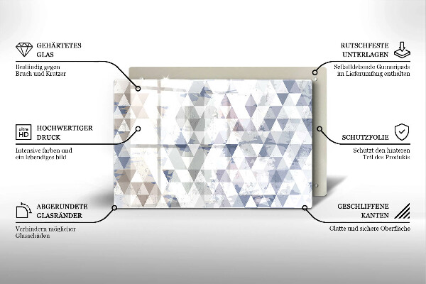Placă din sticla protectie perete Model de triunghiuri