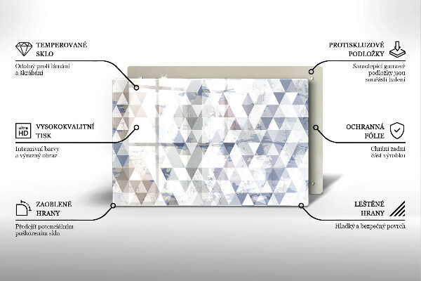 Placă din sticla protectie perete Model de triunghiuri