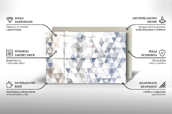 Placă din sticla protectie perete Model de triunghiuri