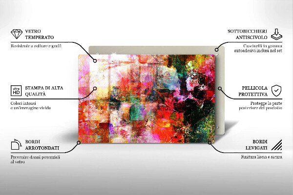 Placă sticla protectie aragaz Abstracția vopselei