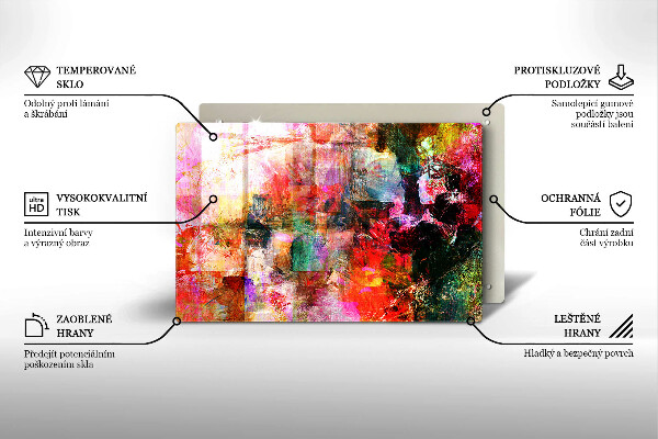 Placă sticla protectie aragaz Abstracția vopselei