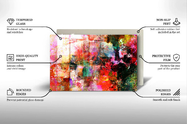 Placă sticla protectie aragaz Abstracția vopselei