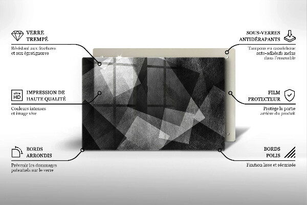 Placă din sticla protectie plita Abstracția geometrică
