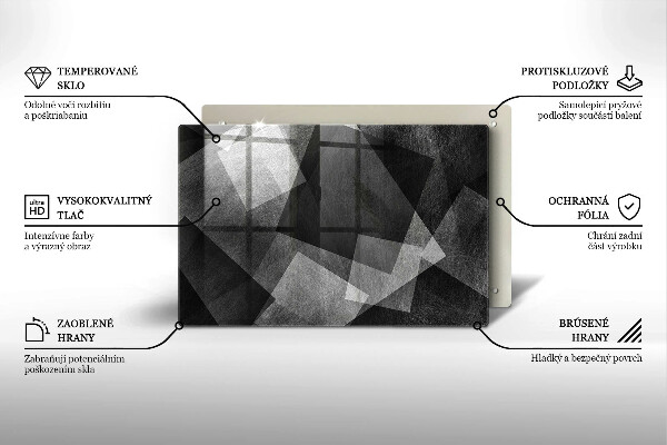 Placă din sticla protectie plita Abstracția geometrică